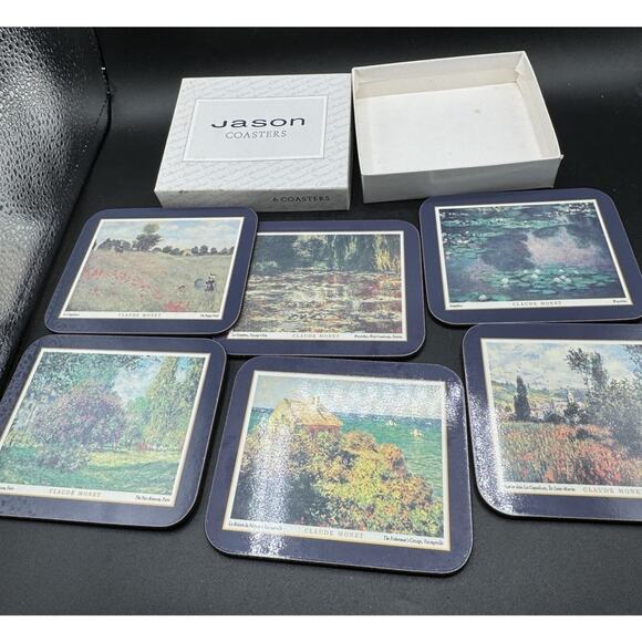 Vintage Jason Drink Coasters Set Of 6 With Box Claude Monet Artwork New -S1K - Picture 1 of 7